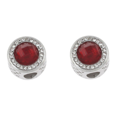 Stainless steel bead with colored stone