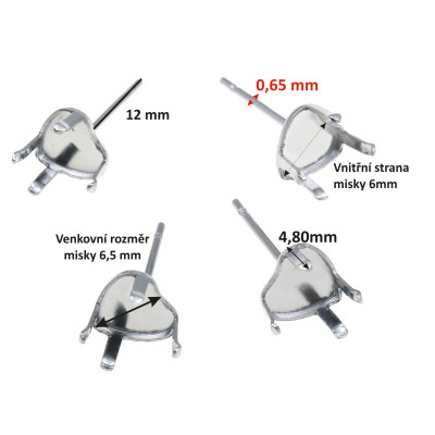 Surgical steel heart shaped necklace with four 6.5mm straps