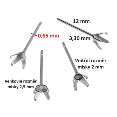 Four-arm susher with a bowl of 2.5mm size made of surgical steel