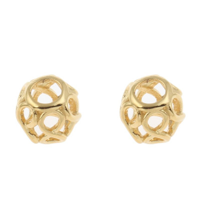 Bead with large through hole decorated with horizontal eight GOLD GALVANIZATION surgical steel