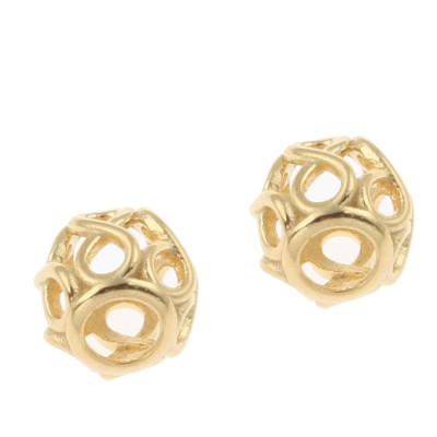 Korálek s velkým průvlekem ozdobený ležatou osmičkou ZLATÁ GALVANIZACE chirurgická ocel