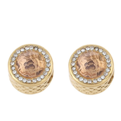 Bead in gold plating with colored surgical steel stones