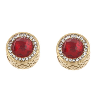 Bead in gold plating with colored surgical steel stones