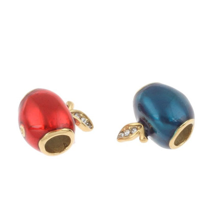 Bead apple smaller gold galvanized surgical steel