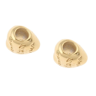 Bead heart with lettering MUM in gold galvanized surgical steel