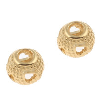 Bead with pressed hearts surgical steel, gold plating