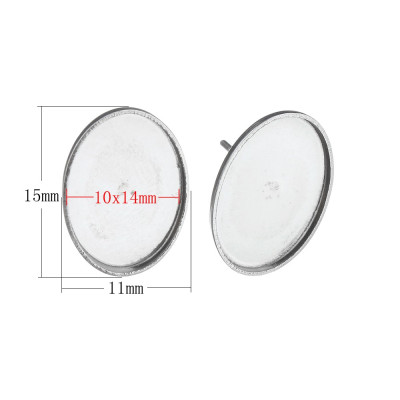 Puseta lůžko ve tvaru oválné misky 10 x 14mm z chirurgické oceli