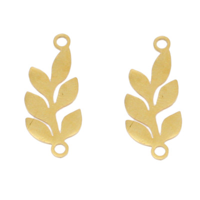 Connector laurel leaf of surgical steel
