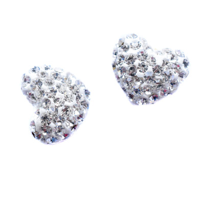 Šatonová srdce menší Crystal 8 x 8,5mm polovrtané