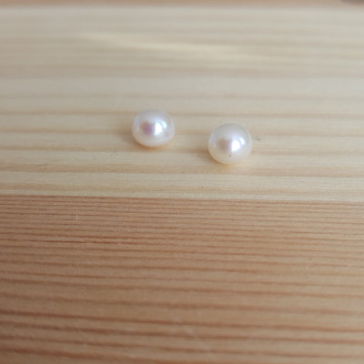 Natural freshwater white pearl 6,5-7mm drilled