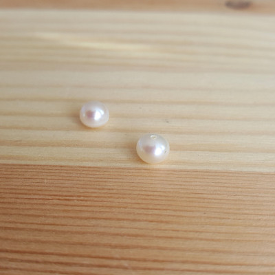 Natural freshwater white pearl 6,5-7mm drilled