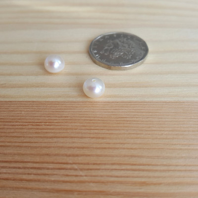Natural freshwater white pearl 6,5-7mm drilled