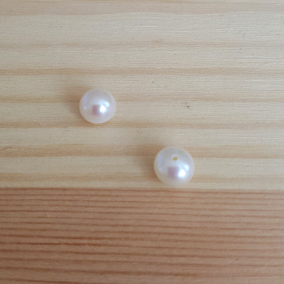 Perla sladkovodní přírodní bílá 6,5-7mm polovrtaná