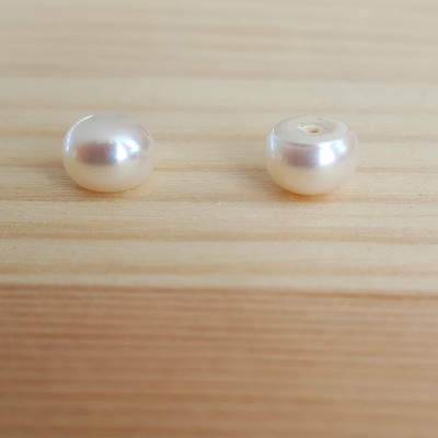 Natural freshwater pearl white 7,5-8mm drilled 1pair