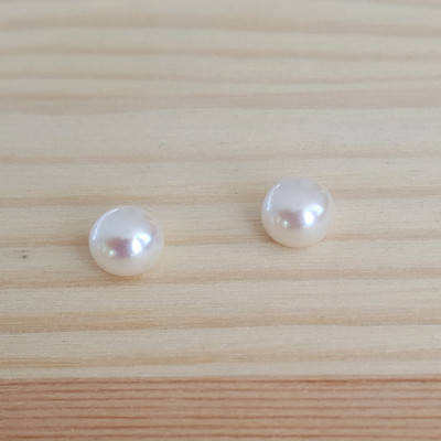 Natural freshwater pearl white 7,5-8mm drilled 1pair