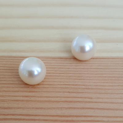 Natural freshwater pearl 8-8,5mm HALF-drilled 2pc