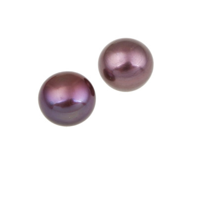 Pearl Freshwater Dark Purple 7-7,5mm half drilled