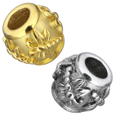 Dragonfly bead in two color variants of surgical steel