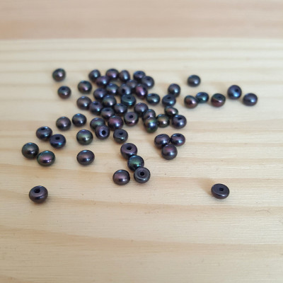 Natural freshwater pearl dark 3.5-4mm semi-drilled