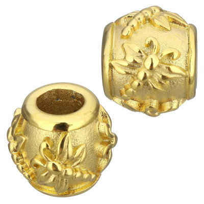 Dragonfly bead in two color variants of surgical steel