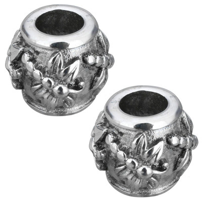 Dragonfly bead in two color variants of surgical steel