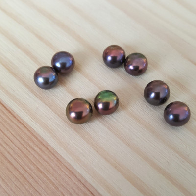 Natural freshwater pearl brown violet 5,5-6mm semi-drilled