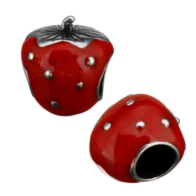 Red strawberry surgical steel bead