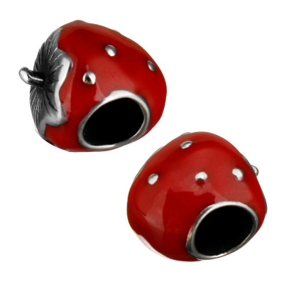 Red strawberry surgical steel bead