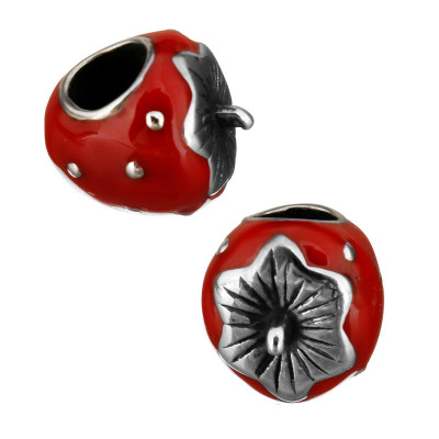 Red strawberry surgical steel bead