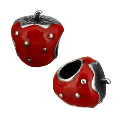 Red strawberry surgical steel bead