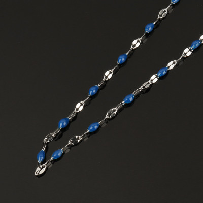 Oválná řetízkovina s barevnými korálky výběr z mnoha barev chirurgická ocel