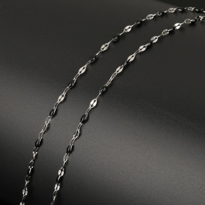 Oválná řetízkovina s barevnými korálky výběr z mnoha barev chirurgická ocel