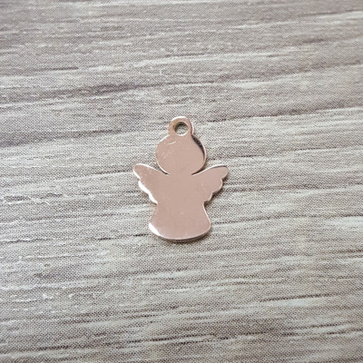 Surgical steel angel pendant in two colors