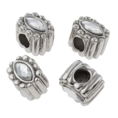 Large bead with surgical steel