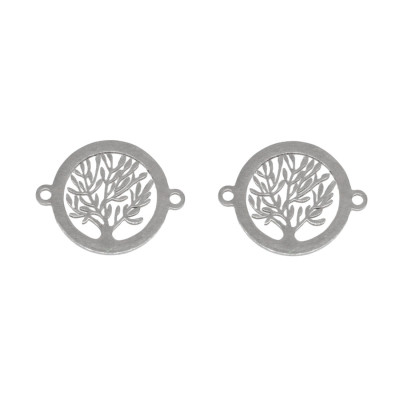 Connector tree of life in two color variants surgical steel
