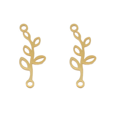 Connector stem with leafs in two color variants surgical steel