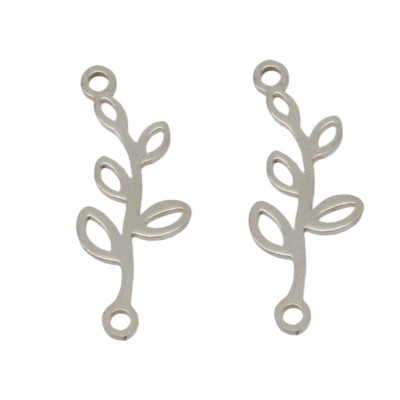 Connector stem with leafs in two color variants surgical steel