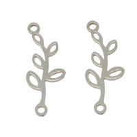 Connector stem with leafs in two color variants surgical steel 