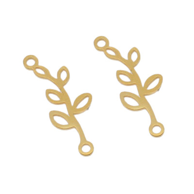 Connector stem with leafs in two color variants surgical steel