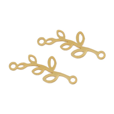 Connector stem with leafs in two color variants surgical steel