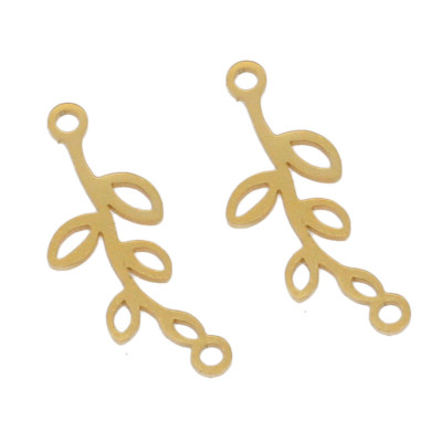 Konektor stonek s lístečky ve dvou barevných variantách chirurgická ocel