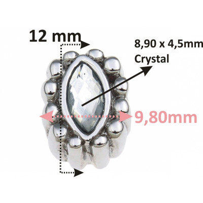 Large bead with surgical steel