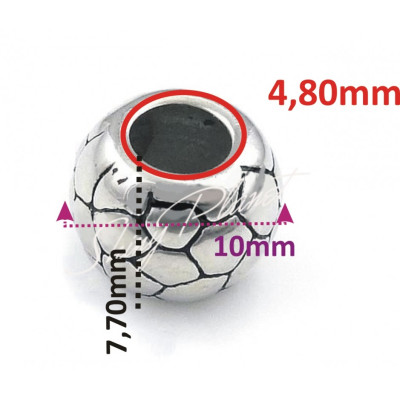 Large bead with surgical steel