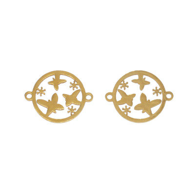 Connector with surgical steel bow ties in two color variants