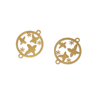 Connector with surgical steel bow ties in two color variants