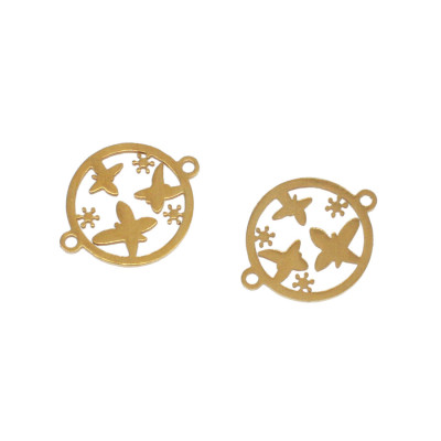 Connector with surgical steel bow ties in two color variants