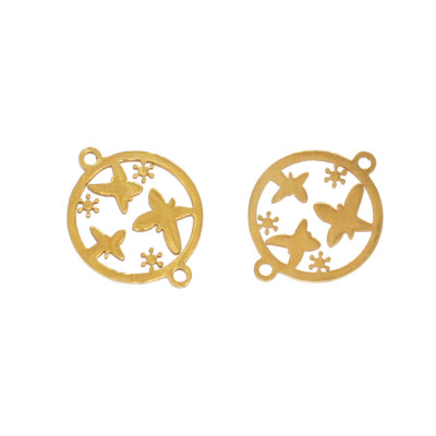 Connector with surgical steel bow ties in two color variants