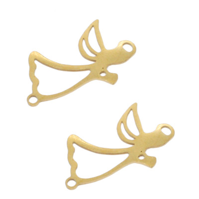 Surgical steel angel connector in two colors