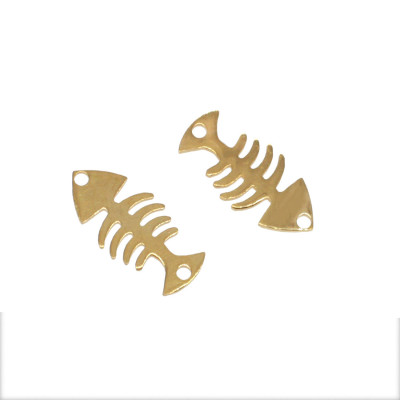 Surgical steel fish cube connector in two color variants