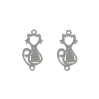 Konektor sedící kočka chirurgická ocel dvě barevné varianty